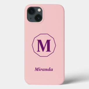 Ljus rosa minimalistisk monogrampersonlig