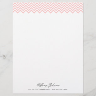Ljus rosa Modern Chevron Gräns Brevhuvud
