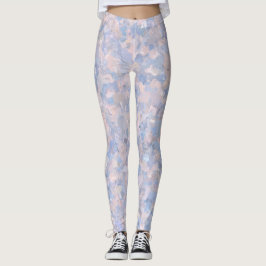 Ljus rosa och blå leggings