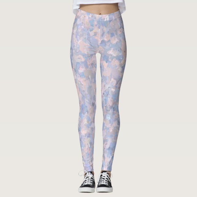 Ljus rosa och blå leggings (Framsida)