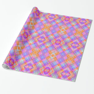 Ljus rosa och Lila Modern Chic Tartan Play Presentpapper