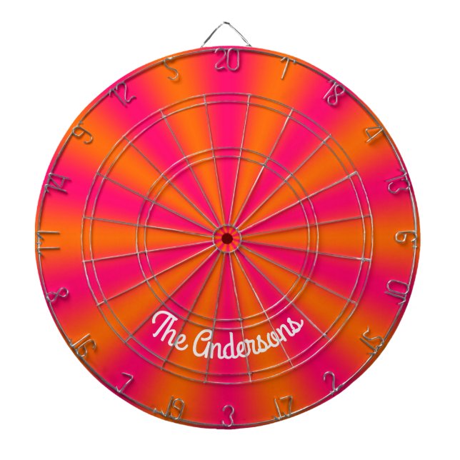 Ljus rosa och orange gradient darttavla (Framsidan)