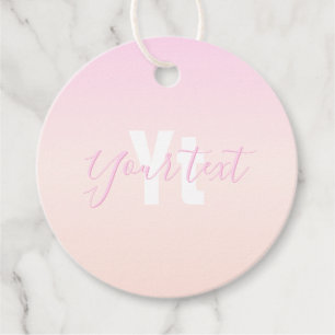 Ljus rosa och persikofärgad gradient Ombre Namn &  Gåvor Etiketter
