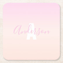 Ljus rosa och persikofärgad gradient Ombre Namn & 