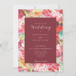 Ljus rosa och röd blomsterinbjudan  inbjudningar