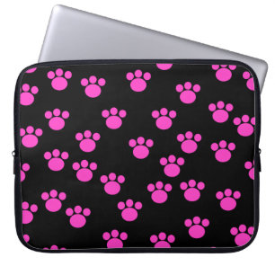 Ljus rosa och svart tasstryckmodell laptop sleeve
