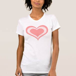Ljus rosa och trådlös hjärt- och kärlkvinnornas tr t shirt