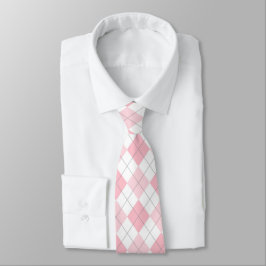 Ljus rosa och vit argyle Necktie Slips