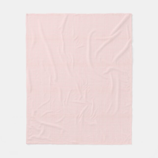 Ljus rosa och vit Gingham Play Fleece Blanket (Framsidan)