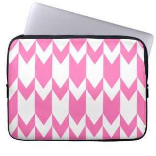 Ljus rosa- och vitsparremodell laptop sleeve