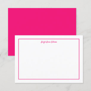 Ljus Rosa och vitt monogrammat platt anteckningsko Inbjudningar