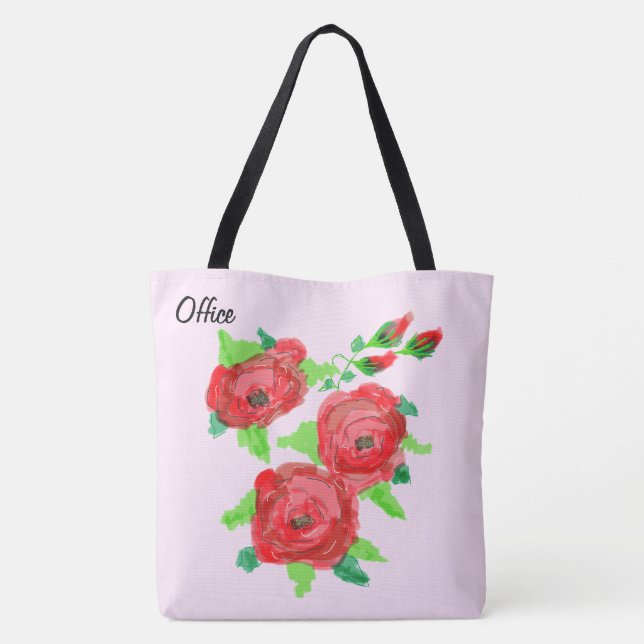 Ljus rosa Office Tote Tygkasse (Baksida)