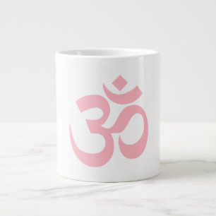 Ljus rosa Om-symbol Jumbo Mugg