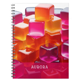 Ljus rosa orange abstrakta gelékuber anteckningsbok