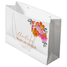 Ljus rosa orange livfull blomster brudtjänsteflick