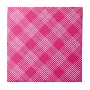 Ljus rosa pläd kakelplatta