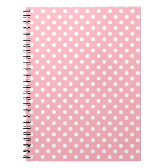 Ljus rosa Polka dots-anteckningsbok Anteckningsbok Med Spiral (Framsidan)