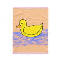 Ljus rosa Popcorn Anime Ducky Fleece Blanket