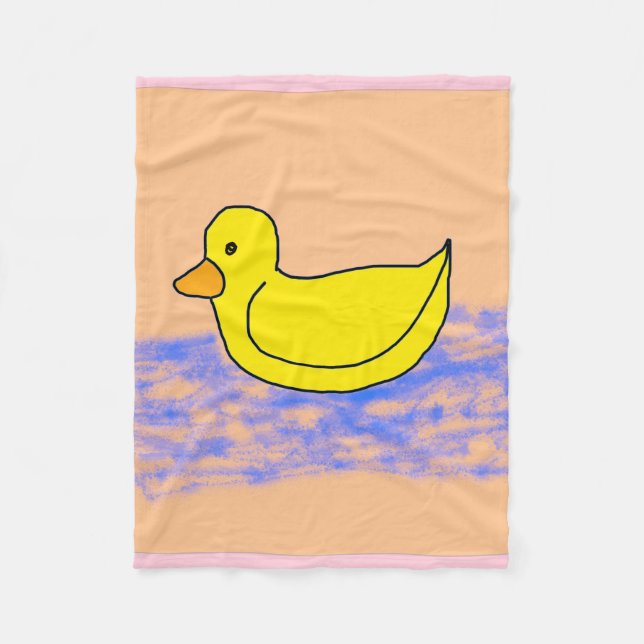 Ljus rosa Popcorn Anime Ducky Fleece Blanket (Framsidan)