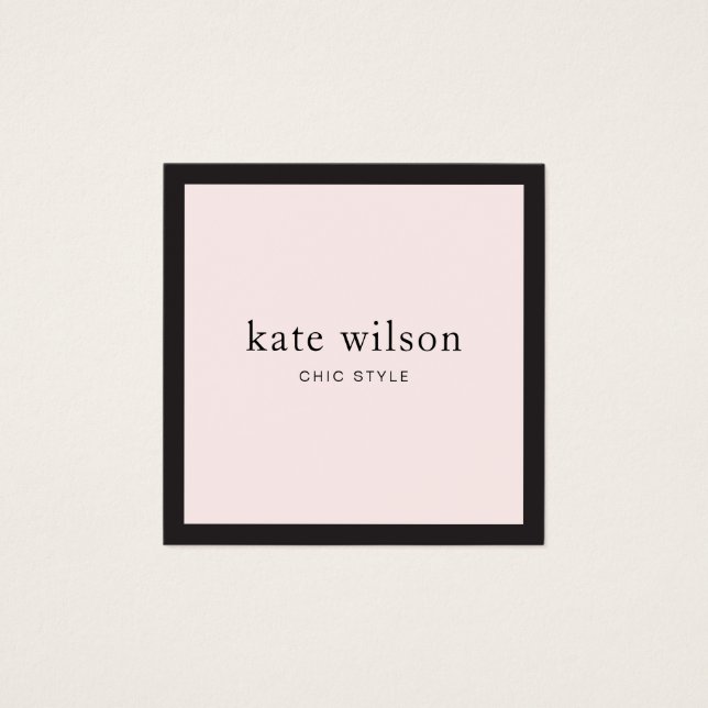 Ljus rosa Professionell i modern Elegant - ruta Fyrkantigt Visitkort (Framsida)