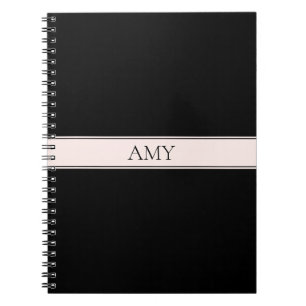 Ljus rosa redigerbar text för  Rand & Elegant Anteckningsbok