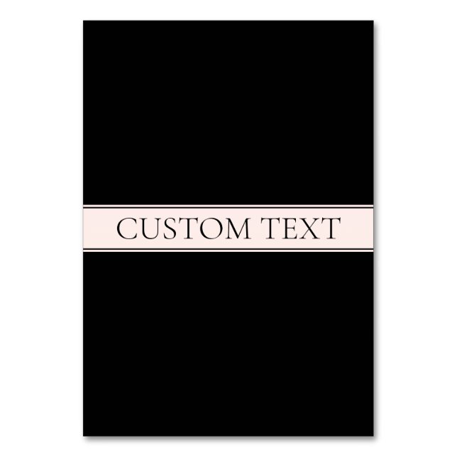 Ljus rosa redigerbar text för  Rand & Elegant Bordsnummer (Framsidan)