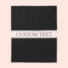 Ljus rosa redigerbar text för  Rand & Elegant Fleecefilt