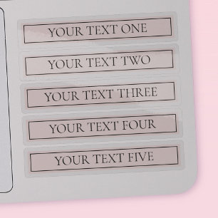 Ljus rosa redigerbar text för Rand & Elegant Klistermärken