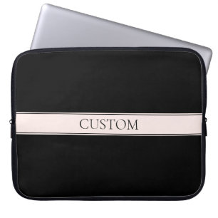 Ljus rosa redigerbar text för  Rand & Elegant Laptop Fodral