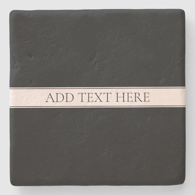 Ljus rosa redigerbar text för  Rand & Elegant Stenunderlägg (Framsidan)