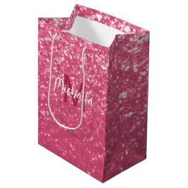Ljus rosa ros falska gnistor glitter Monogram