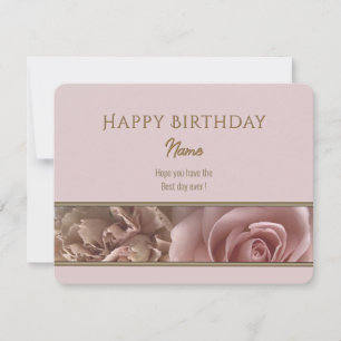 Ljus rosa ros Lycklig födelsedag gratulationskort
