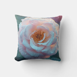 Ljus rosa ros med dagg kudde