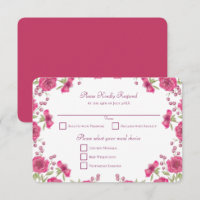 Ljus rosa rosbröllop RSVP-svar