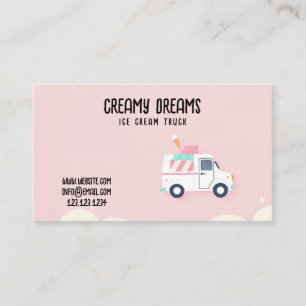 Ljus rosa Sweet Ride Ice Cream Van Visitkort