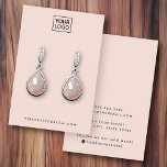 Ljus  rosa, tillsätt visning för logotyp visitkort<br><div class="desc">Lätt  rosa eller färg-visning med anpassningsbar-öronkort med anpassningsbar logotyp-mall och social-medieikoner.</div>