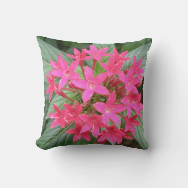 Ljus Rosa Tropical Flowers Pillow Kudde (Framsida)