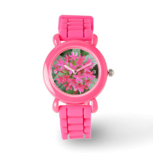 Ljus Rosa Tropical Flowers Watch med nummer Armbandsur