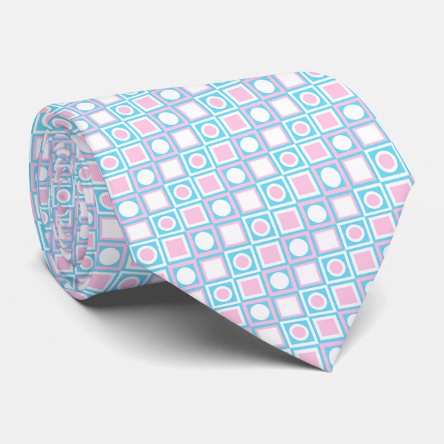 Ljus rosa turkos Aqua Blue Art Mönster Slips (Rullad)