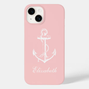 Ljus rosa Vintage Anchor Monogram