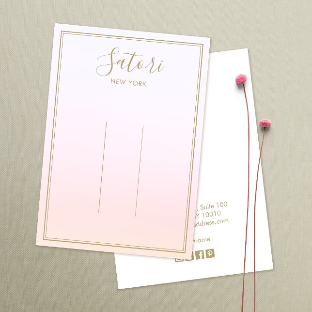 Ljus rosa Visning för övertoning, ombre-skripthårk Visitkort (Skapare uppladdad)