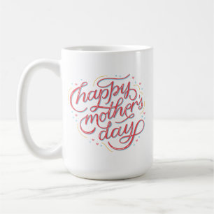 Ljus Rosa Vit med enkel Charming Mor Day Kaffemugg
