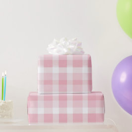 Ljus rosa vit mjuk gingham rosaktig rutigt mönster presentpapper