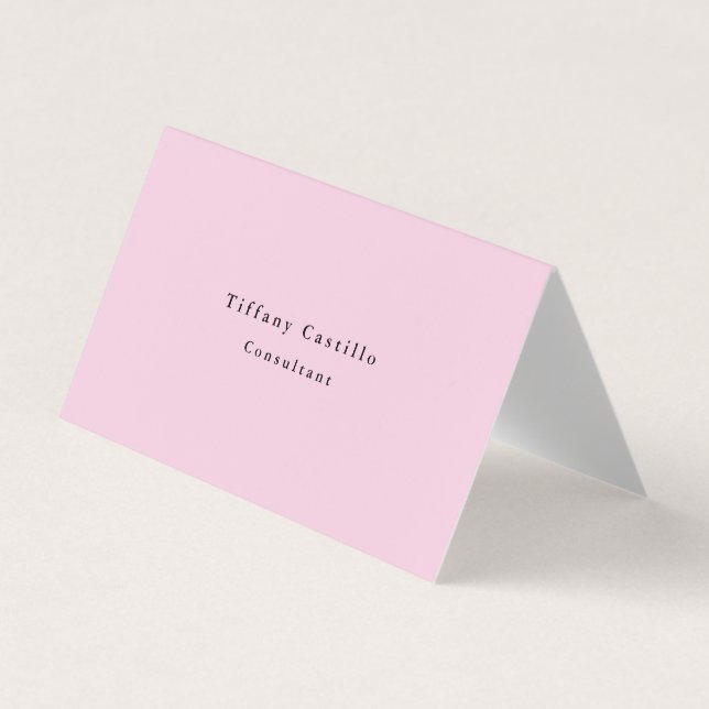 Ljus rosa, vit, modern,  minimalistisk Elegant Visitkort (Framsida)