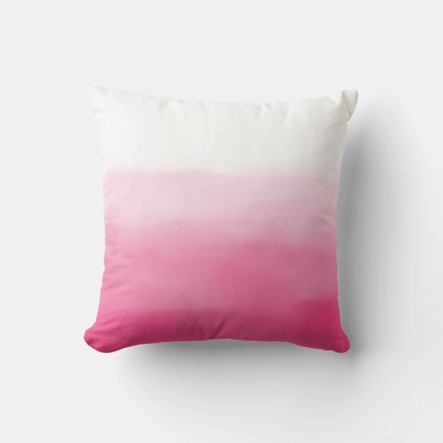 Ljus Rosa Watercolor Ombre Pillow Kudde (Framsida)