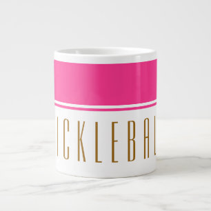 Ljus Rosa White Färg Block Tall PICKLEBALL Text Jumbo Mugg
