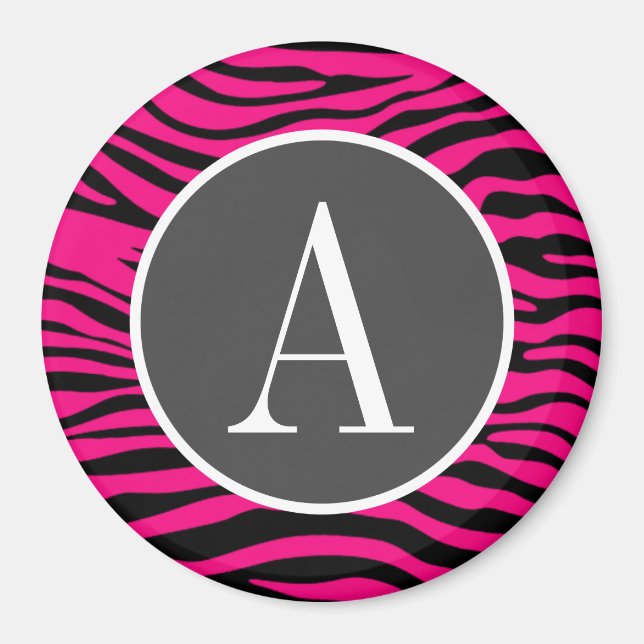 Ljus rosa zebra djurtryck magnet (Framsidan)