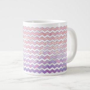 Ljus rosa Zig Zag Mönster Jumbo Mugg