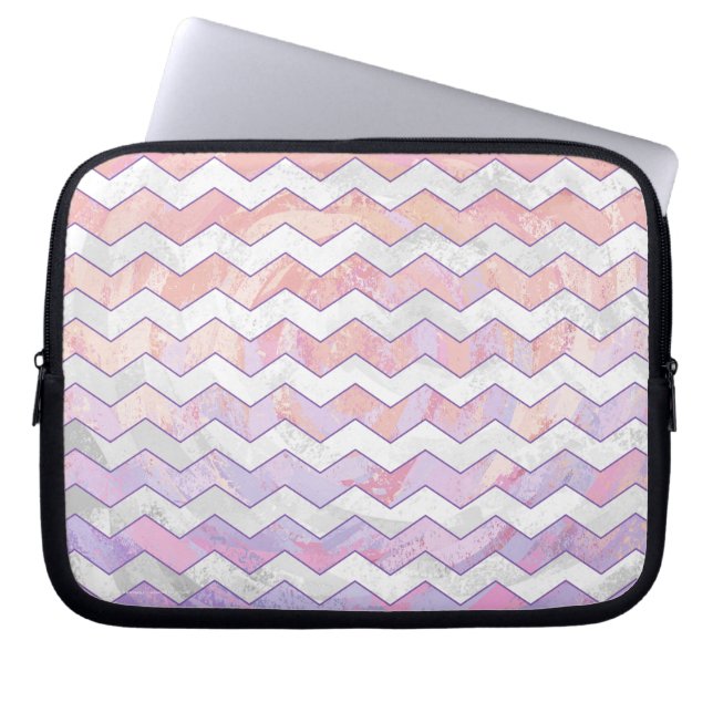 Ljus rosa Zig Zag Mönster Laptop Sleeve (Framsidan)