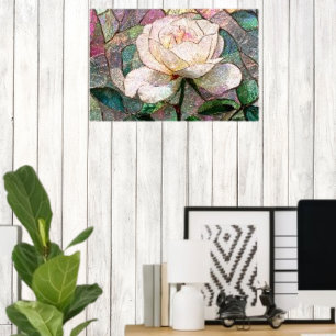 Ljus rosé Rosa Fals Glasmosaik Pastell Poster